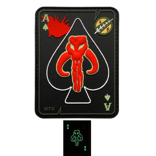 Mythosaur Skull Dead Card Patch (Glow Dark-PVC Rubber-“Hook” Fastener -BH9)