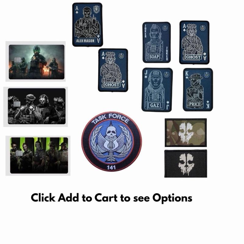 COD Logo Patches and Card Skins 3.5 inch Geometric Embroidery Design Hook Fastener Backing TSK1 Officially Designed Accessory