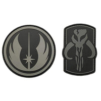 Mythosaur Skull Jedi Order Patch [2PC - 3D-PVC Rubber-“Hook” Fastener -MB10,54]