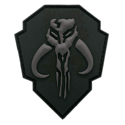 Mythosaur Skull Mercenary Shield Patch [3D-PVC Rubber -“Hook” Fastener -SZ2]