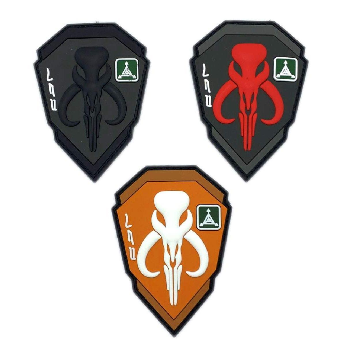 Mythosaur Skull Shield Patch [3PC Bundle -“Hook” Fastener - 3D-PVC Rubber-MTB4,5,6]