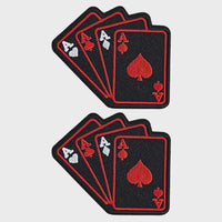 4 Aces Poker Playing Card Embroidered Patch - 2pc 3.5 x 3.25 Inch Iron On or Sew On