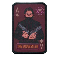 The Boogeyman Wick 3.5 Inch playing Card Patch Hook Fastener and Loop Backing