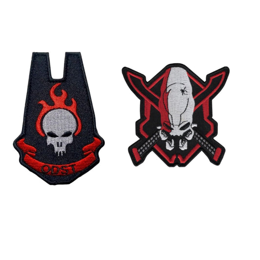 2 PC Legendary Red ODST Tactical Patch 3.5 Inch Hook Fastener