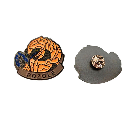 Elite Funny Pozole Pin 1.5 Inch 1 PC Metal Finish Shiny Look For Completing Legendary for Clothes or Gear