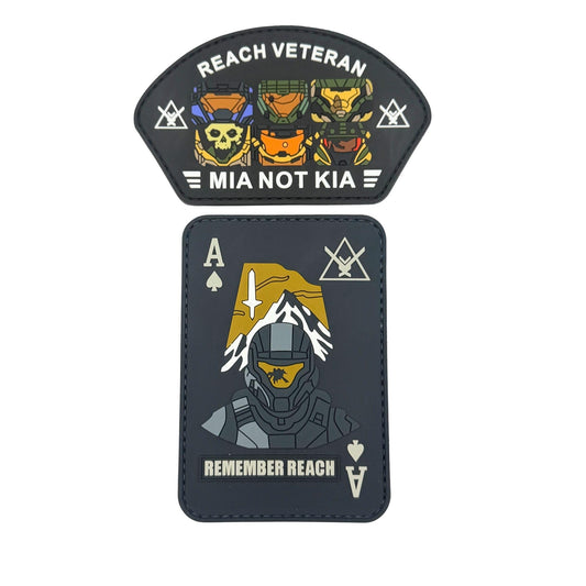 Halo Reach 2 PC PVC Remember Reach Playing Card Noble Team Tactical Patch 3.5x2.5 Hook Fastener and Loop Patches