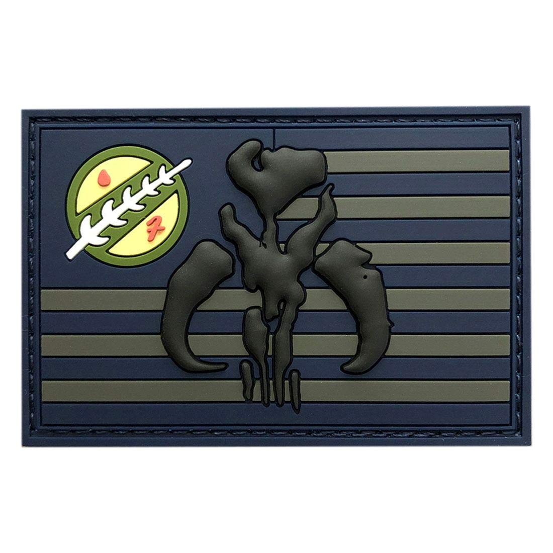 USA Flag Mythosaur Skull Patch (3D-PVC Rubber-MTB5)