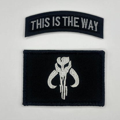 Mythosaur Skull This Way Skull Mercenary Skull Rocker Patch All Patches are (3x1 Inch) Rocker Tabs Shield Tabs(3.5x.2.5 Inch) Rectangle (3.0x2.0 Inch)