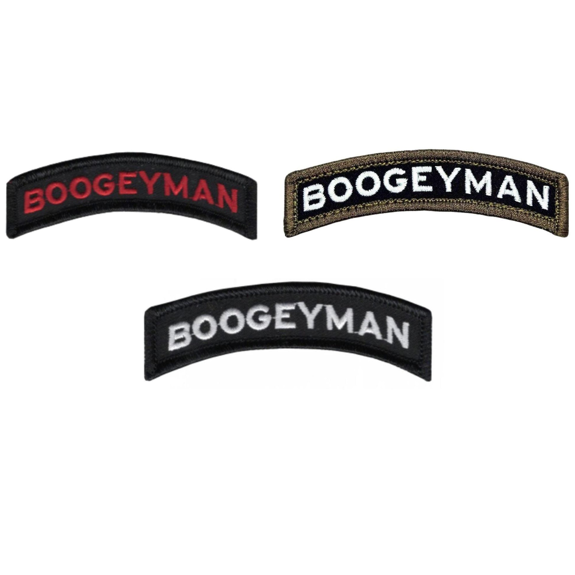 Boogeyman Embroidered Tactical Patches - Hook Fastener Backing 3x0.75 Inch