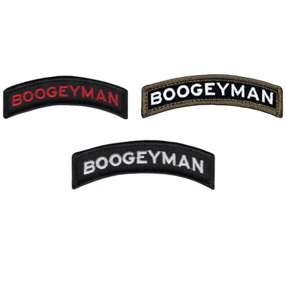 Boogeyman Embroidered Tactical Patches - Hook Fastener Backing 3x0.75 Inch