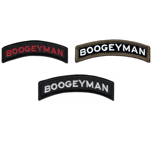 Boogeyman Embroidered Tactical Patches - Hook Fastener Backing 3x0.75 Inch