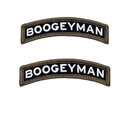 Boogeyman Embroidered Tactical Patches - Hook Fastener Backing 3x0.75 Inch