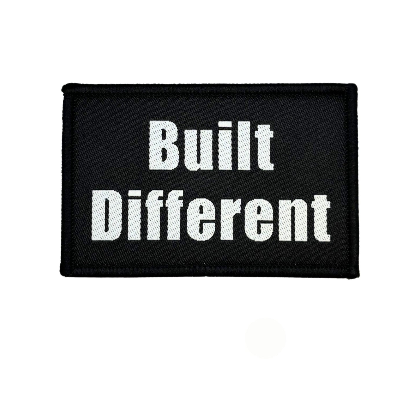 Built Different Embroidered Tactical Patch - Hook Fastener Backing 3x2 Inch