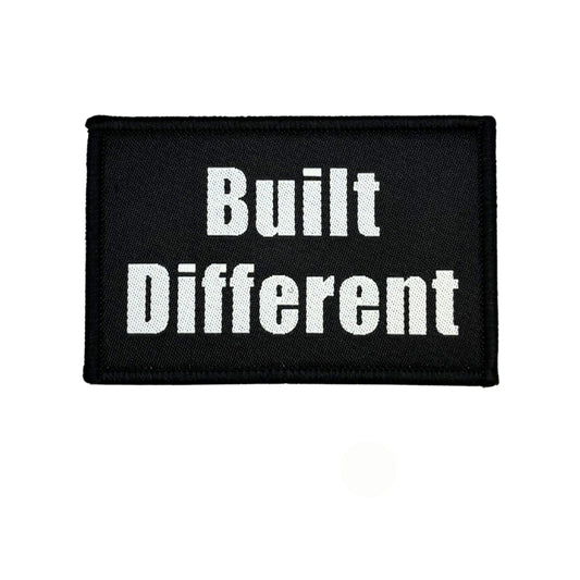Built Different Embroidered Tactical Patch - Hook Fastener Backing 3x2 Inch