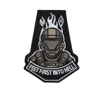 ODST Buck Feet First Skull Hook Fastener Patch 3.5x2.5 Inch