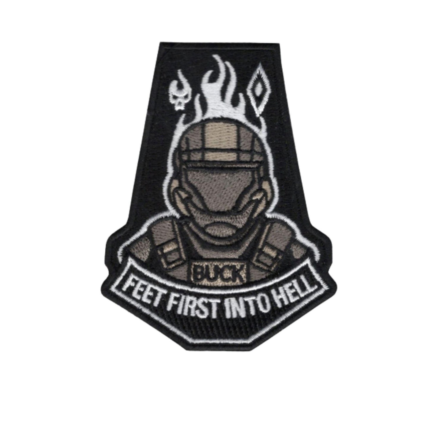ODST Buck Feet First Skull Hook Fastener Patch 3.5x2.5 Inch