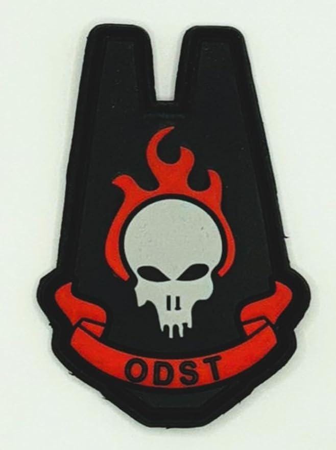ODST Red/Blk Tactical Patch [3.5 inch - 3D PVC Rubber-Hook Fastener Backing - HT9] For Tactical Gear, Jeans, Jackets, Vests, Hats and More.