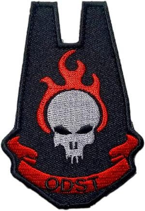 ODST Red/Blk Tactical Patch [3.5 inch - Hook Fastener Backing - HT7]