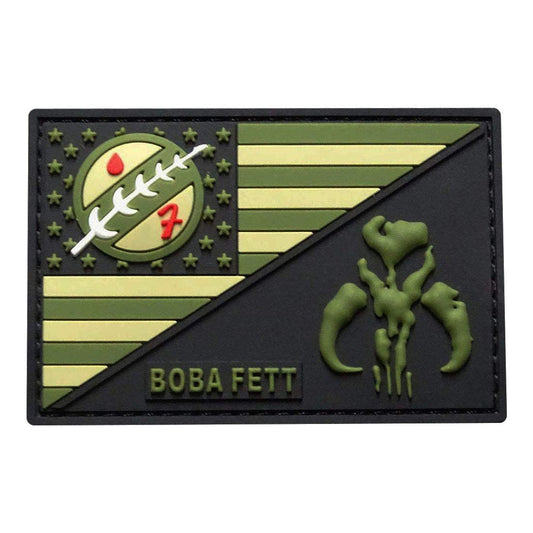 USA Flag Mythosaur Skull Patch (PVC Rubber-3.0 X 2.0-MTB4)