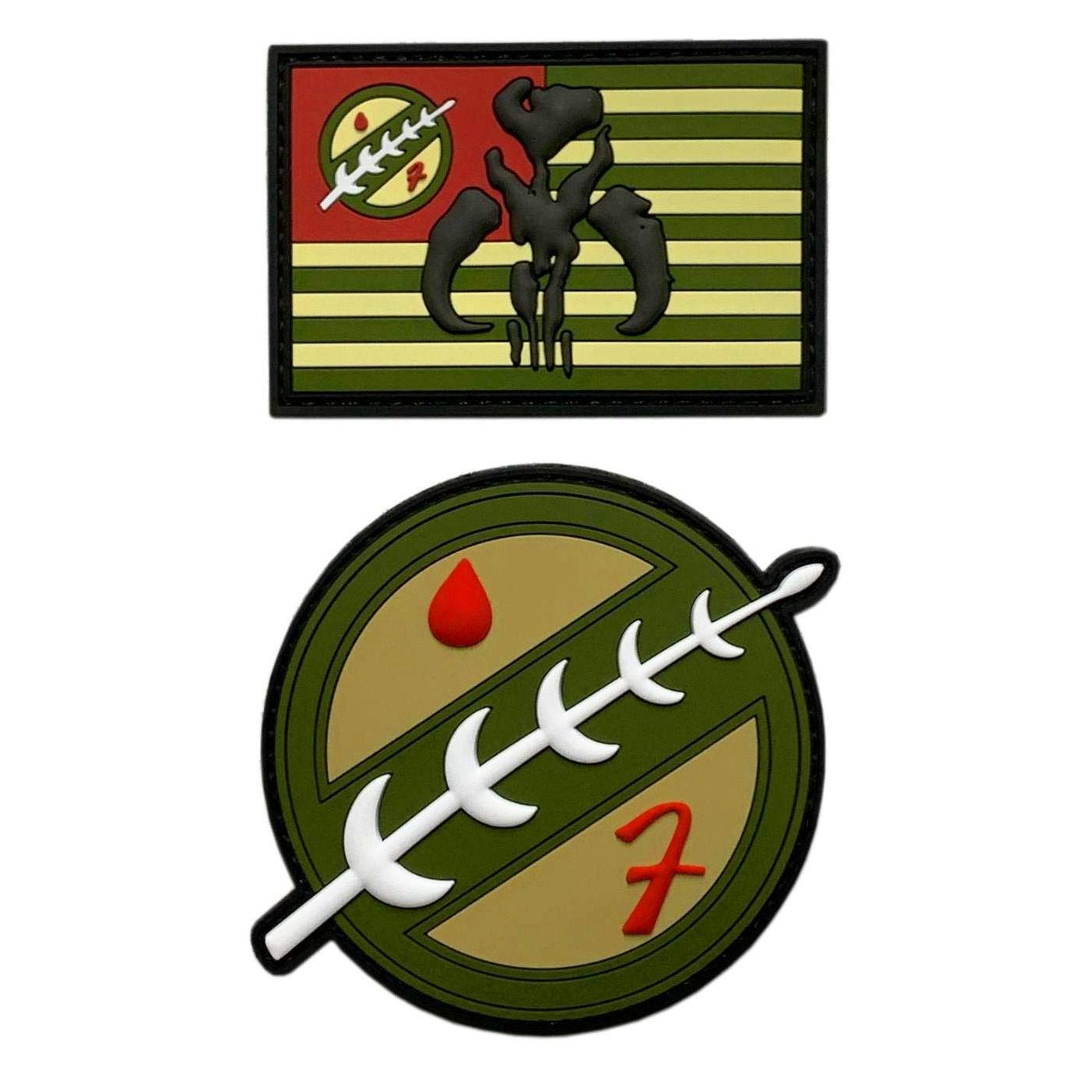 USA Flag Mythosaur Skull Bounty Patch [“Hook” Fastener - 3D-PVC Rubber-2PC Set]