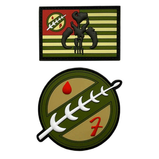 USA Flag Mythosaur Skull Bounty Patch [“Hook” Fastener - 3D-PVC Rubber-2PC Set]