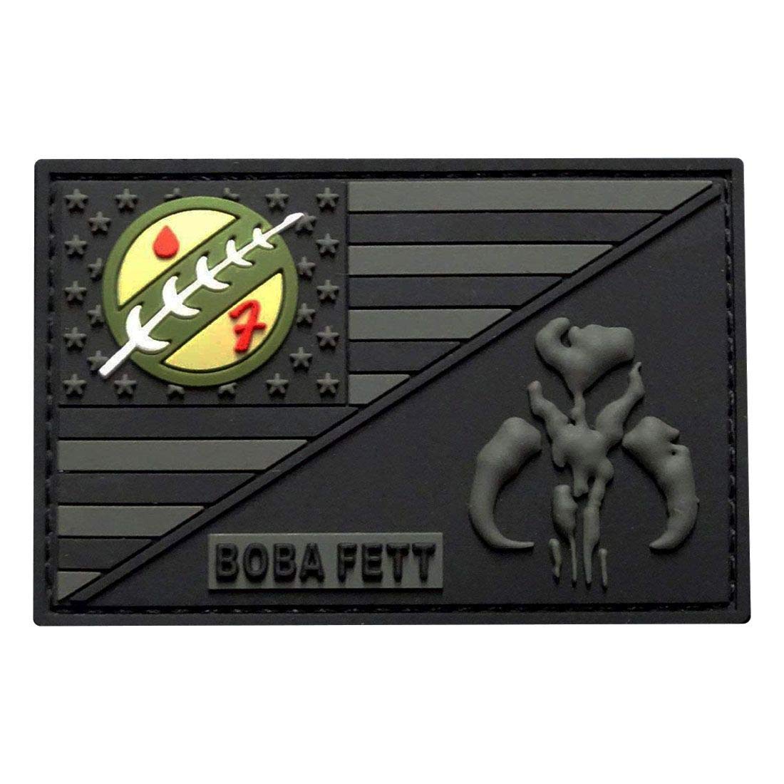 USA Flag Mythosaur Skull Patch (PVC Rubber-3.0 X 2.0-MTB5)