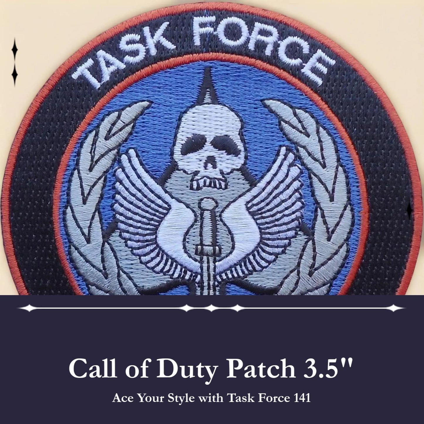 COD Logo Patches and Card Skins 3.5 inch Geometric Embroidery Design Hook Fastener Backing TSK1 Officially Designed Accessory